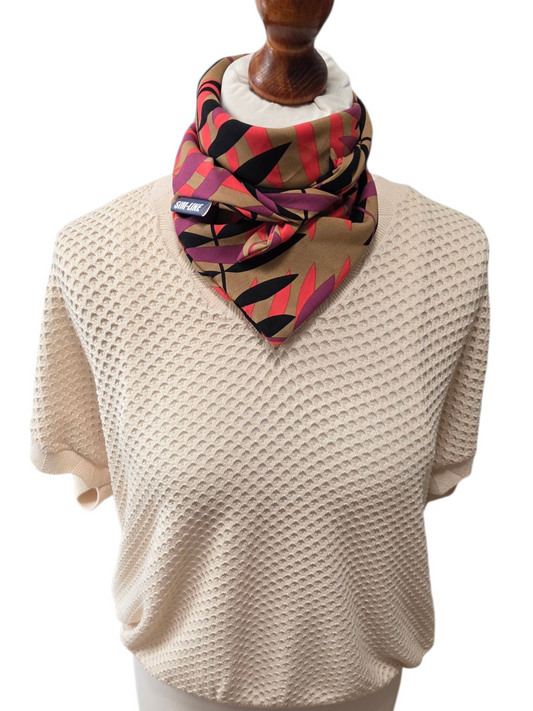 Dreieckstuch-Kleintuch Damen Savina, Schal Damen, beige, pink, orange, schwarz