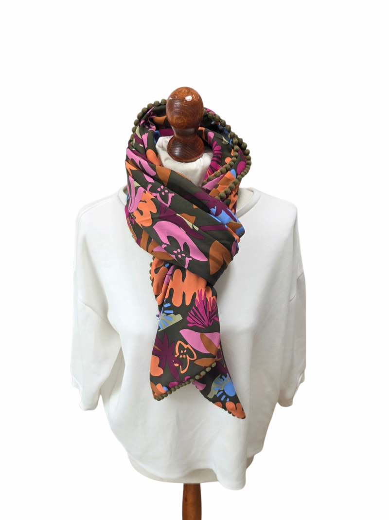 Dreieckstuch Damen Elena, Schal Damen, farbig, olive, orange, hellblau, pink