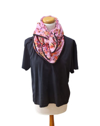Dreieckstuch Damen Rose, Schal Damen, rosa, schwarz, lila