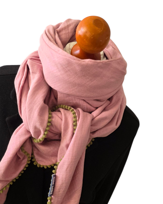 Dreieckstuch Damen Chantal, Schal Damen, Musselintuch, rosa