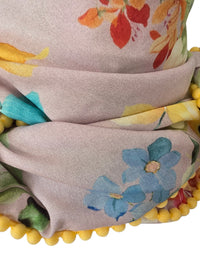 Dreieckstuch Damen Selvaggia,  Schal Damen, Blumen, rosa, vanille, grün, türkis