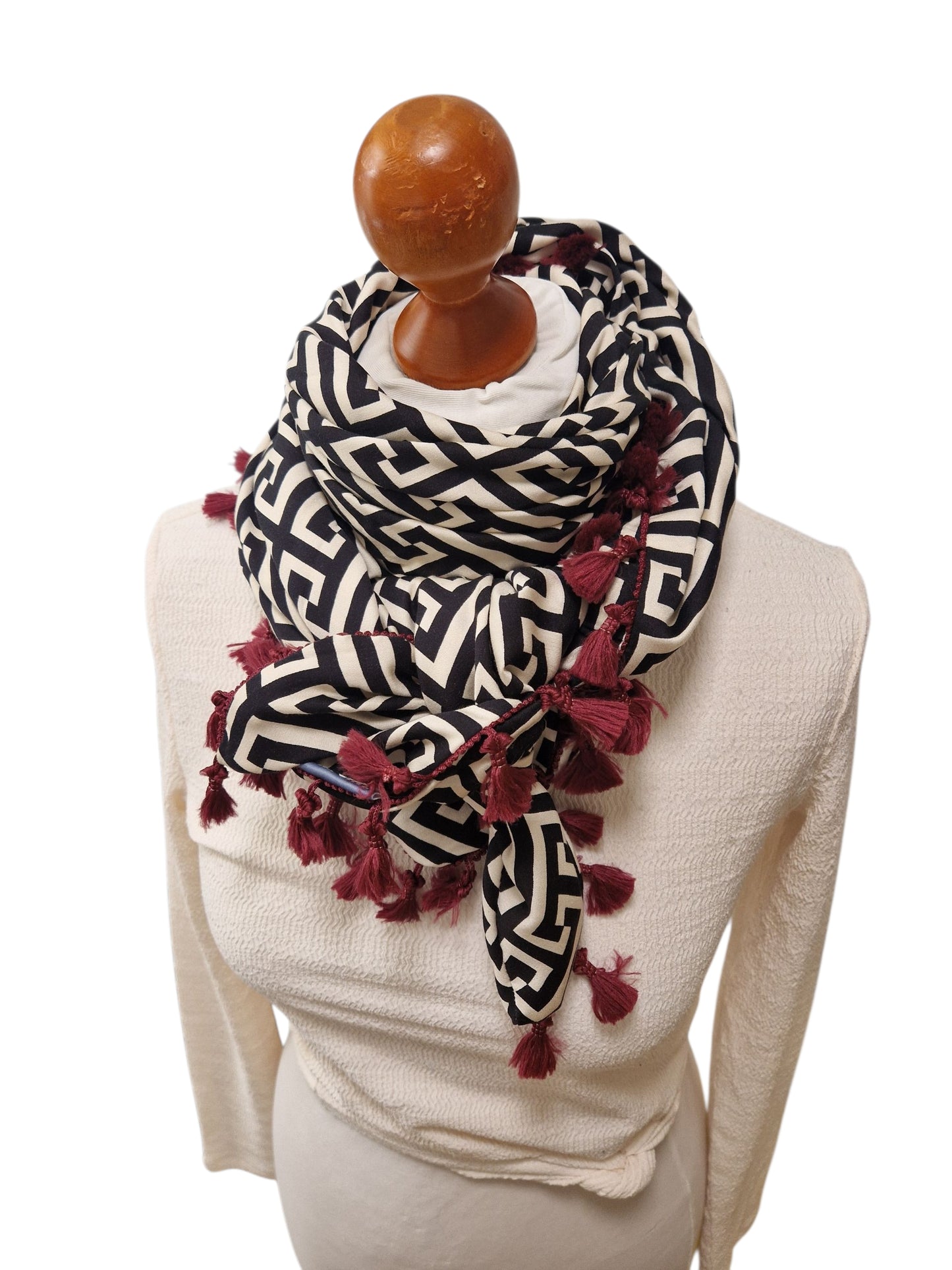 Dreieckstuch Damen Fabienne, Schal Damen,  beige, schwarz