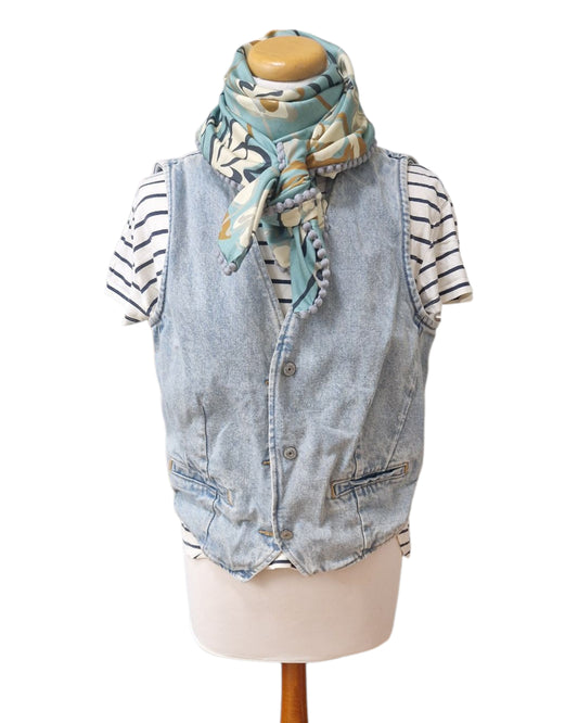 Dreieckstuch Damen,  Schal Damen,  mint, offwhite,  karamell