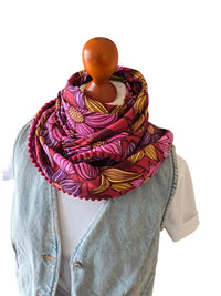 Dreieckstuch Damen Lidia, Schal Damen, Blumen,  pink, rosa, rost